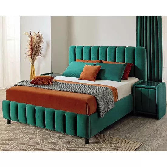 Set dormitor Ambianta Fancy cu pat 1.4m, Green