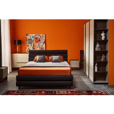 Спальный гарнитур Ambianta Kosmo с кроватью 1.4m, Black/Catania/Fungo