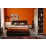 Set dormitor Ambianta Kosmo cu pat 1.4m, Black/Catania/Fungo