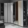 Шкаф Ambianta Kosmo (80x52x224 см) с полками, двери ДСП/зеркало, Catania/Fungo