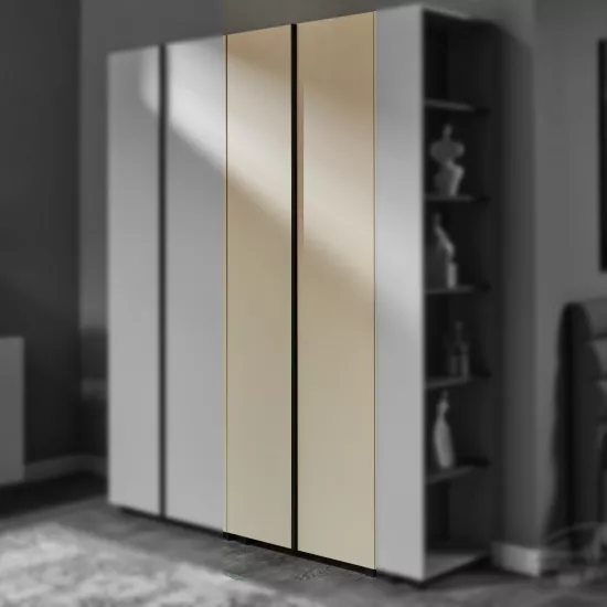 Шкаф Ambianta Kosmo (80x52x224 см) с полками, двери ДСП, Catania/Fungo