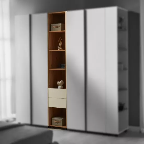 Пенал Ambianta Kosmo (40 см) с полками из ДСП, Artisan/Crem