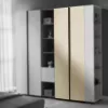 Шкаф Ambianta Kosmo (80x52x224 см) со штангой, двери ДСП, Artisan/Crem