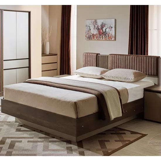 Кровать Ambianta Malta, 160 x 200 см, с настилом, Nuc/Fungo