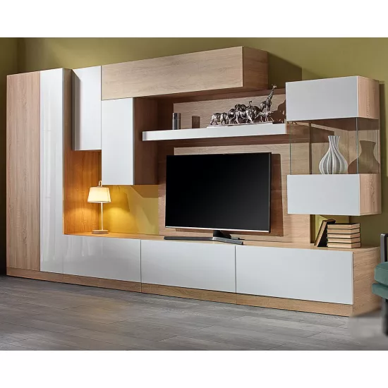 Living Ambianta Palermo cu dulap (345 cm), Alb/Bardolino