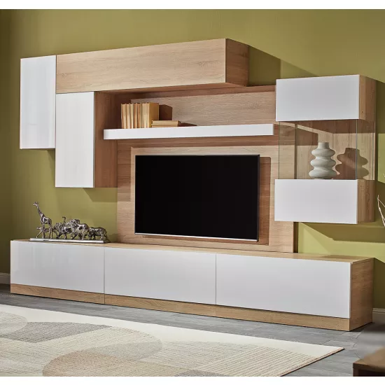 Living Ambianta Palermo fara dulap (260 cm), Alb/Bardolino