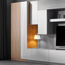 Шкаф Ambianta Palermo, 85x45x200 см, Гладкий белый/Bardolino