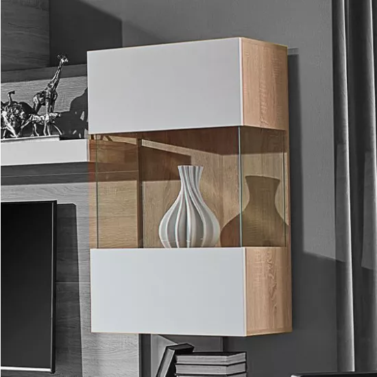 Corp suspendat Ambianta Palermo vertical sticla, 60x34,8x98 cm, Alb/Bardolino