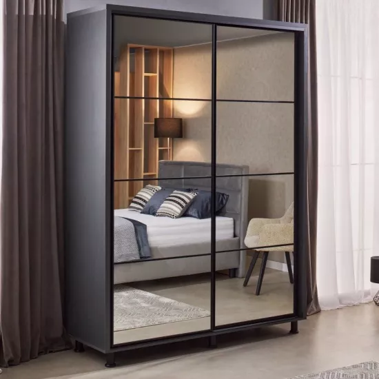 Шкаф купе Ambianta Torino зеркало (120x224x58), Grafit