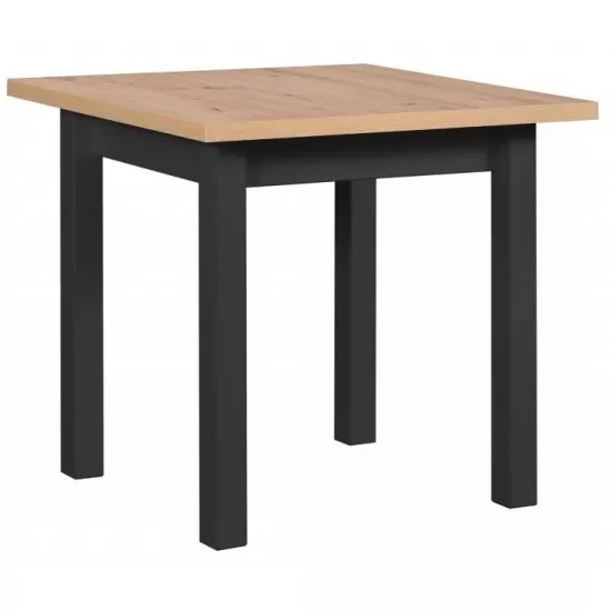 Masă pentru bucătărie Drewmix MAX 8, 80x80 cm extensibila, Artisan/Black