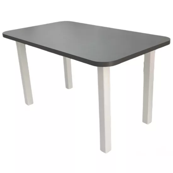 Стол обеденный Drewmix Wenus 2, 140x80 см раскладной, Grafit/White