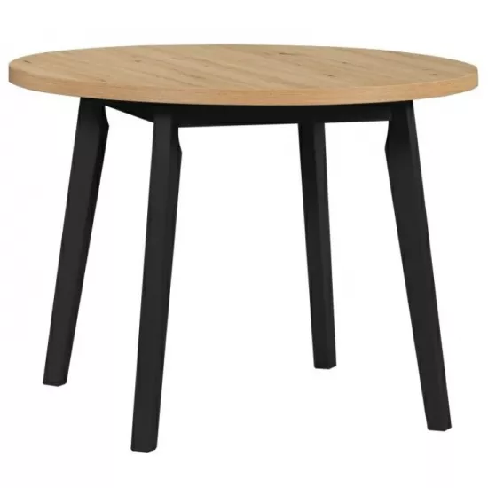 Masă pentru bucătărie Drewmix Oslo 3, Ø100 cm, Artisan/Black