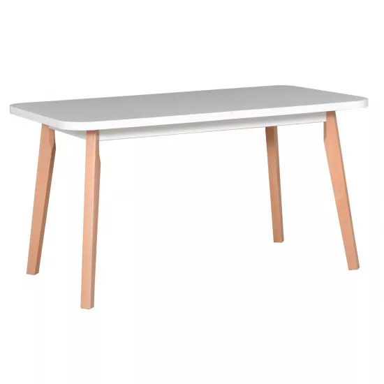 Masă pentru bucătărie Drewmix Oslo 6, 140x80 cm extensibilă, White/Beech
