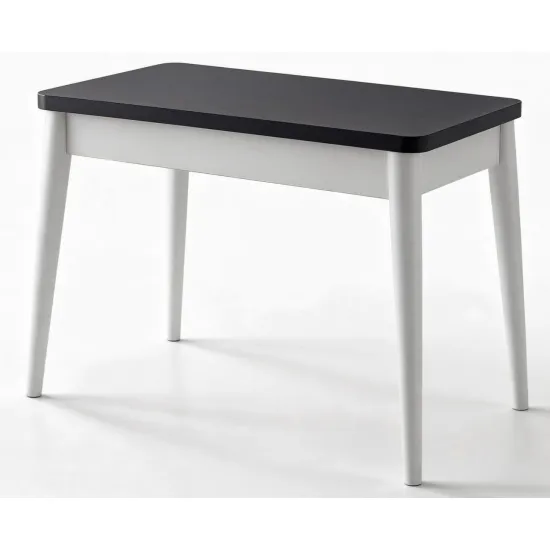 Masă pentru bucătărie Necoline Dolunay, 100x60 cm extensibilă, Antracite/White