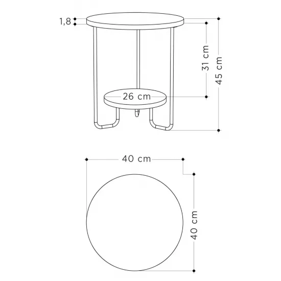 Măsuţă cafea Showdeko Corro, Ø40 cm, Oak/Lotus