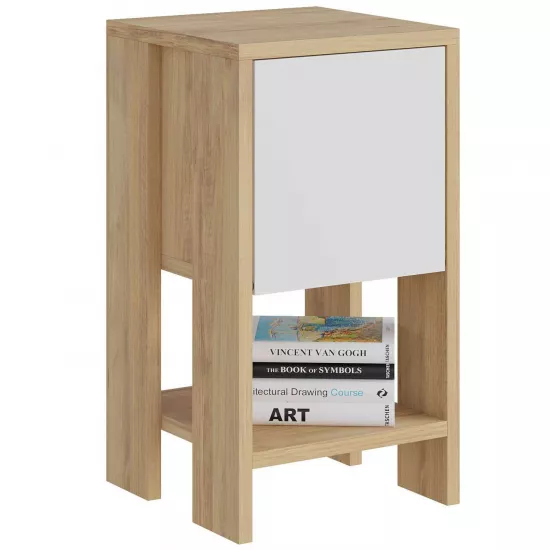 Прикроватная тумба Showdeko Ema, 30x30x55 см, Sapphire Oak/White