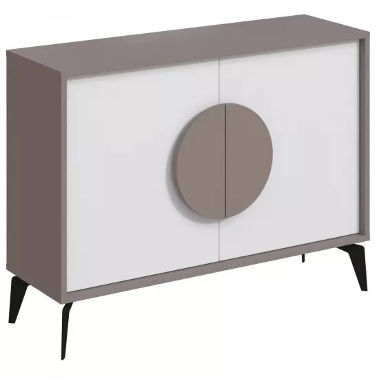 Comoda Showdeko Gora Console, 110x35,6x82 см, Light Mocha/White