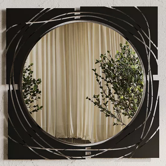 Oglinda de perete Showdeko Hulla Mirror M.DK.T.24458.2 (55,5 cm), Black