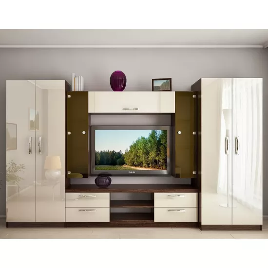 Living Bafimob Elena Maxi-X (TV-1.2m) (340 cm), Mokka/Bianco-bej Luciu