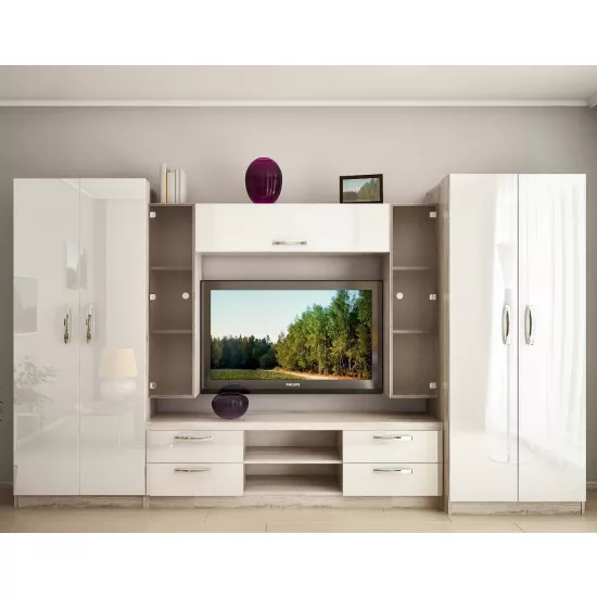 Living Bafimob Elena Maxi-X (TV-1.2m) (340 cm), Corton Stejar/Alb Luciu