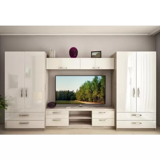 Living Bafimob Ira-X (ТV-1,8m) (380 cm), Corton Stejar/Alb Luciu