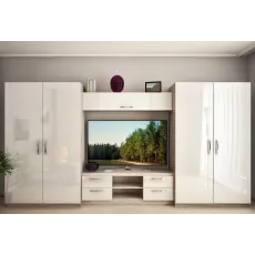 Living Bafimob Roma-Х (ТV-1,5m) (390 cm), Corton Stejar/Alb Luciu