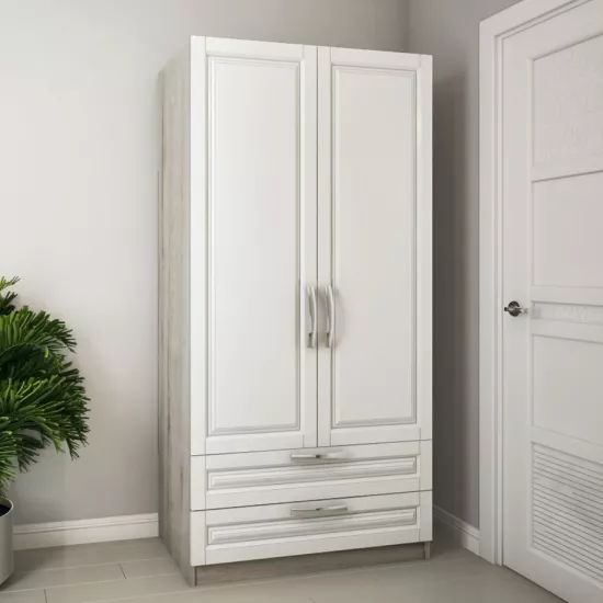 Шкаф Bafimob ШФ-120(2 ящ.) (120 см) c фрезеровкой, Кортон/Белый дуб