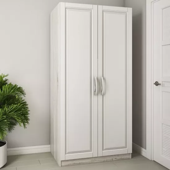 Шкаф Bafimob ШФ-120 (120 см) c фрезеровкой, Кортон/Белый дуб