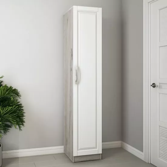 Шкаф пенал Bafimob ПФ-40 (40 см) c фрезеровкой, Кортон/Белый дуб