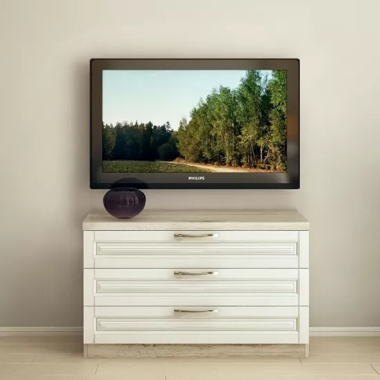 Комод Bafimob КФ-120(3 ящ.) (120 см) c фрезеровкой, Кортон/Белый дуб