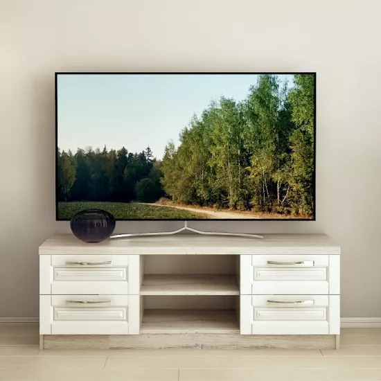 Comoda TV PS ТVF-150 (150 cm), Corton Stejar/Alb stejar
