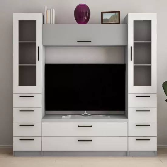 Стенка Bafimob Y-5 (ТВ-1,2м) (200 см), Серый/Cветло серый