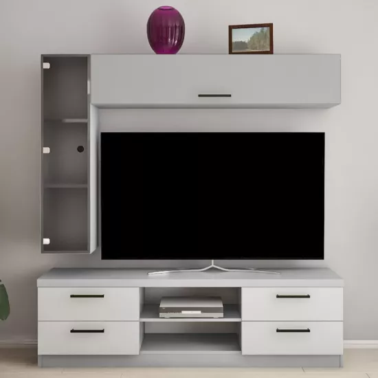 Стенка Bafimob Y-3 (ТВ-1,5m) (180 см), Серый/Cветло серый