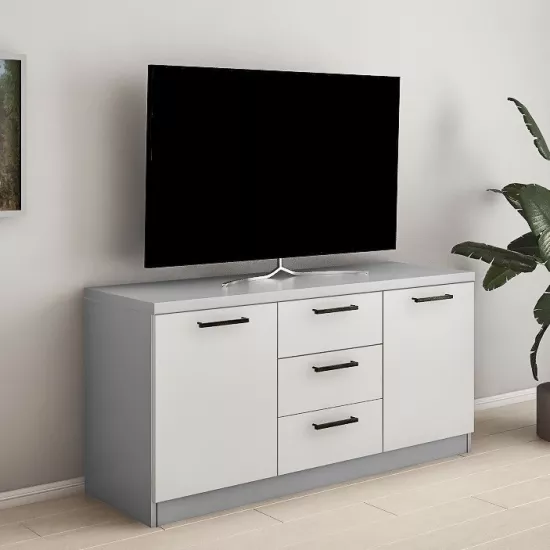 Comodă Bafimob ВY-150 (3 sertare) (150 cm), Gri/Gri deschis