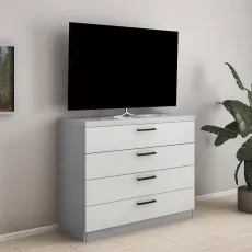 Комод Bafimob КY-120(4 ящ.) (120 см), Серый/Cветло серый