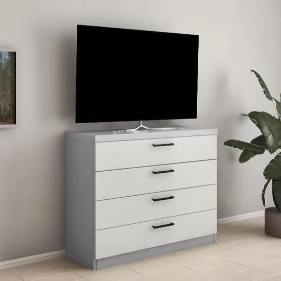 Комод Bafimob КY-120(4 ящ.) (120 см), Серый/Cветло серый