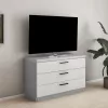 Comodă Bafimob KY-120 (3 sertare) (120 cm), Gri/Gri deschis
