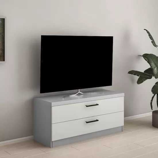 Comodă Bafimob KY-120 (2 sertare) (120 cm), Gri/Gri deschis