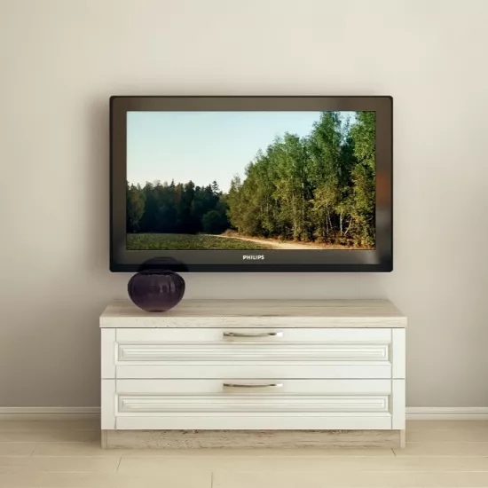 Комод Bafimob КФ-120(2 ящ.) (120 см) c фрезеровкой, Кортон/Белый дуб