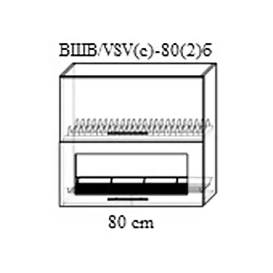Верхний кухонный шкаф Bafimob ВШВ(с)-80(2)б фасад Классик МДФ (краска), Белый матовый