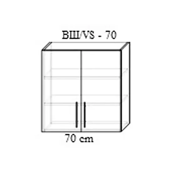 Modul superior Bafimob ВШ-70 fațadă frezată Clasic MDF (vopsit), Alb mat