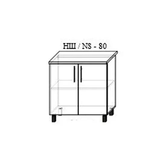 Modul inferior Bafimob НШ-80 fațadă frezată Clasic MDF (vopsit), Alb mat
