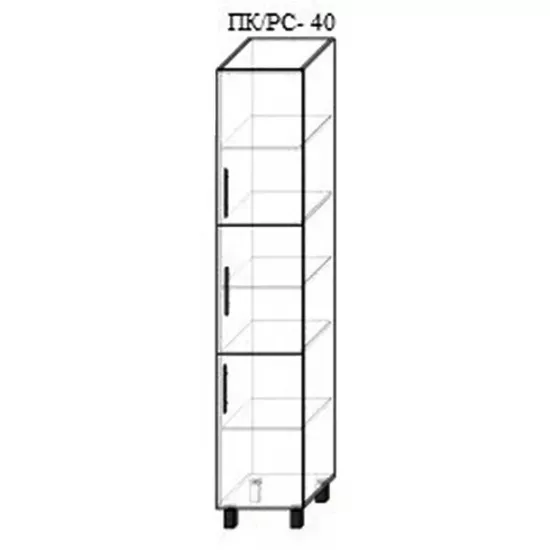 Modul inferior Bafimob ПК-40 fațadă frezată Clasic MDF (vopsit), Alb mat