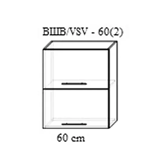 Modul superior Bafimob ВШВ-60(2) fațadă frezată Clasic MDF (vopsit), Gri mat