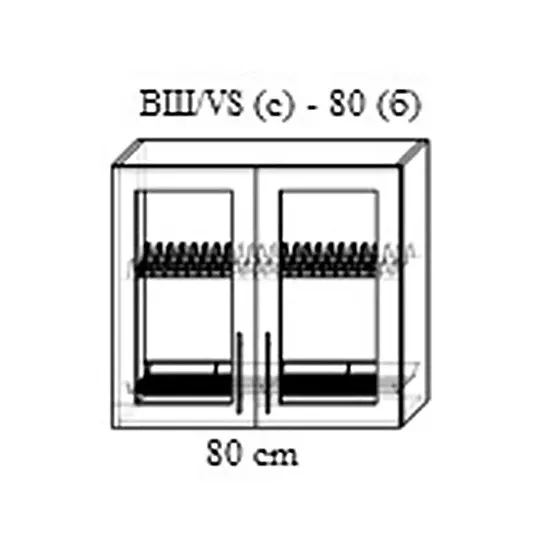 Modul superior Bafimob ВШ(с)-80б fațadă frezată Clasic MDF (vopsit), Cappuccino mat
