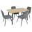 Set de mobilă Eva masa DT 405-2 + 4 scaune XR-154B Dark Grey57 (velur)