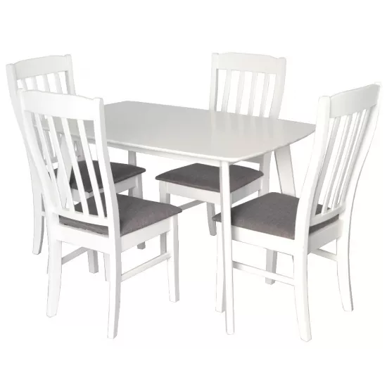Set de mobilă Eva masa Cooper White + 4 scaune Wenyi (White, NV-10WP Grey )