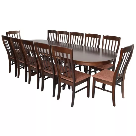 Set de mobilă Eva masa HV-33V Chocolate + 12 scaune WENYI (Chocolate, F-789 Brown)