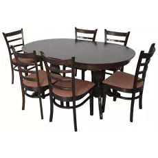 Set de mobilă Eva masa HV-33V Chocolate + 6 scaune COCO (Chocolate, F-789 Brown)