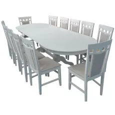Set de mobilă Eva Стол HV-33V Cream Light + 12 стульев DEPPA R (Cream Light, NV-1WP )